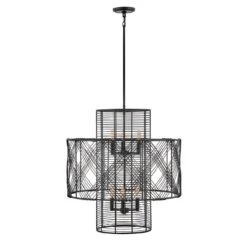 Nikko 26 Inch 6 Light Chandelier By Hinkley Lighting 10 Nikko 26 Inch 6 Light Chandelier By Hinkley Lighting -Light Bulbs Sales Store Hinkley Lighting 41065BLK 1