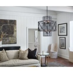 Nikko 26 Inch 6 Light Chandelier By Hinkley Lighting 11 Nikko 26 Inch 6 Light Chandelier By Hinkley Lighting -Light Bulbs Sales Store Hinkley Lighting 41065BLK alt1