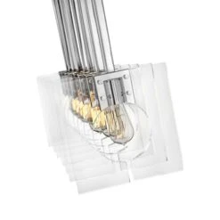 Ludlow 37 Inch 8 Light Linear Suspension Light By Hinkley Lighting -Light Bulbs Sales Store Hinkley Lighting 41315PNI closeup 2