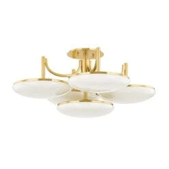 Bregman 30 Inch 5 Light LED Semi Flush Mount By Hudson Valley Lighting