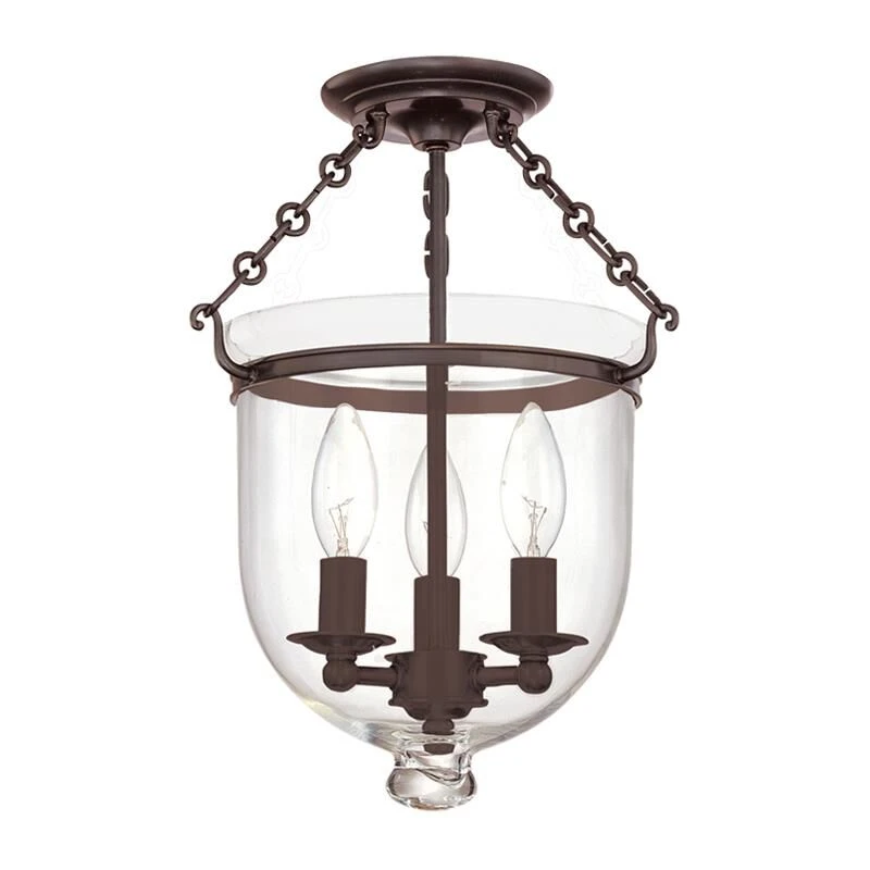 Hampton 10 Inch 3 Light Semi Flush Mount By Hudson Valley Lighting 6 Hampton 10 Inch 3 Light Semi Flush Mount By Hudson Valley Lighting - Image 4