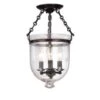 Hampton 10 Inch 3 Light Semi Flush Mount By Hudson Valley Lighting -Light Bulbs Sales Store Hudson Valley Lighting 251 OB S3