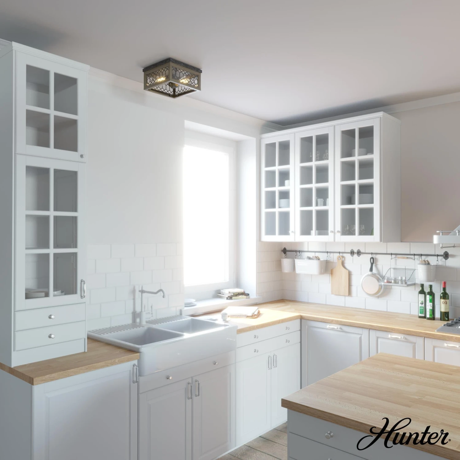 Chevron 11 Inch 2 Light Flush Mount By Hunter Fan 7 Chevron 11 Inch 2 Light Flush Mount By Hunter Fan - Image 5