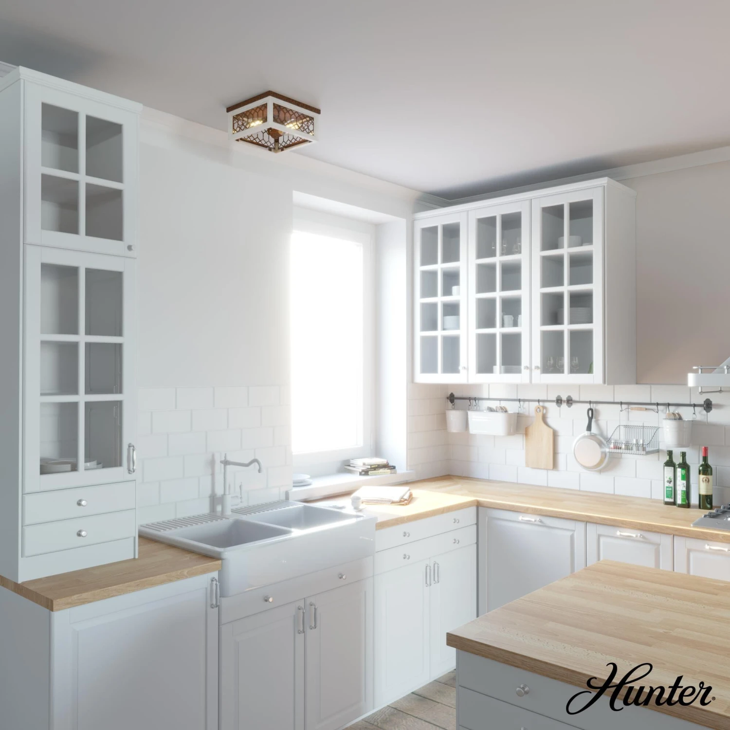 Chevron 11 Inch 2 Light Flush Mount By Hunter Fan 6 Chevron 11 Inch 2 Light Flush Mount By Hunter Fan - Image 4