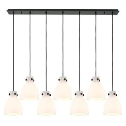 Bruno Marashlian Newton Bell 51 Inch 7 Light Linear Suspension Light By Innovations Lighting -Light Bulbs Sales Store Innovations Lighting 127 410 1PS BK G412 8WH