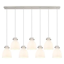 Bruno Marashlian Newton Bell 51 Inch 7 Light Linear Suspension Light By Innovations Lighting -Light Bulbs Sales Store Innovations Lighting 127 410 1PS PN G412 8WH