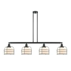 Bruno Marashlian Large Bell Cage 52 Inch 4 Light Linear Suspension Light By Innovations Lighting