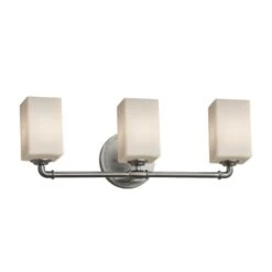Fusion 23 Inch 3 Light Bath Vanity Light By Justice Design Group -Light Bulbs Sales Store Justice Design Group FSN 8463 15 OPAL NCKL LED3 2100