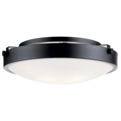 Lytham 17 Inch 3 Light Flush Mount By Kichler Lighting -Light Bulbs Sales Store Kichler Lighting 42275BK
