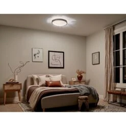 Lytham 17 Inch 3 Light Flush Mount By Kichler Lighting -Light Bulbs Sales Store Kichler Lighting Bedroom Lytham 42275BK Overall Night 1A