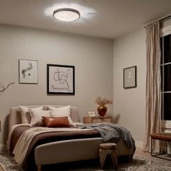 Lytham 17 Inch 3 Light Flush Mount By Kichler Lighting -Light Bulbs Sales Store Kichler Lighting Bedroom Lytham 42275BK Overall Night 1B