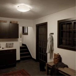 Lytham 17 Inch 3 Light Flush Mount By Kichler Lighting -Light Bulbs Sales Store Kichler Lighting Mudroom Lytham 42275OZ Overall Night 1B