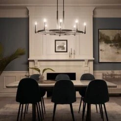 Tolani 43 Inch 8 Light Linear Suspension Light By Kichler Lighting 20 Tolani 43 Inch 8 Light Linear Suspension Light By Kichler Lighting -Light Bulbs Sales Store Kichler Lighting diningroom tolani 52429bk overall night 1b