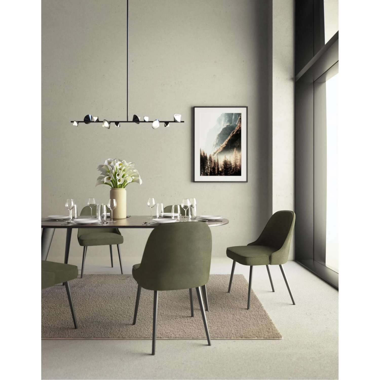 Kuzco Lighting Geode 50 Inch LED Linear Suspension Light 5 Kuzco Lighting Geode 50 Inch LED Linear Suspension Light - Image 3