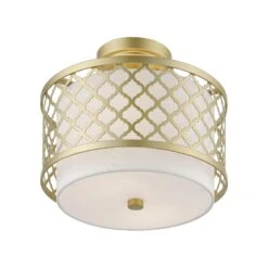 Arabesque 7 Inch 2 Light Semi Flush Mount By Livex Lighting -Light Bulbs Sales Store Livex Lighting 41107 33 04