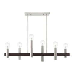 Helsinki 40 Inch 6 Light Linear Suspension Light By Livex Lighting -Light Bulbs Sales Store Livex Lighting 46866 91 07