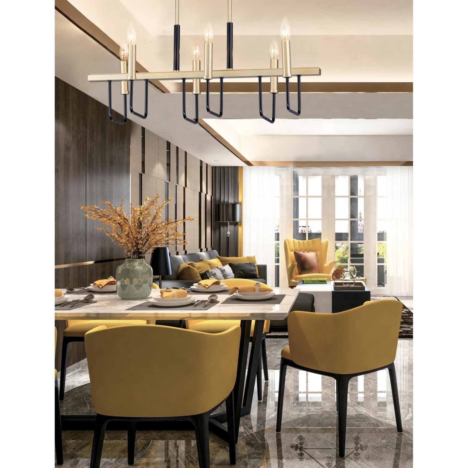 Sullivan 30 Inch 6 Light Linear Suspension Light By Maxim Lighting 4 Sullivan 30 Inch 6 Light Linear Suspension Light By Maxim Lighting - Image 2