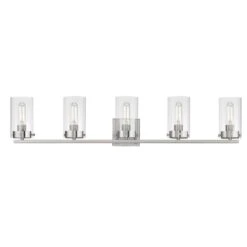 Pinn 39 Inch 5 Light Bath Vanity Light By Maxim Lighting -Light Bulbs Sales Store Maxim Lighting 12405CLSN