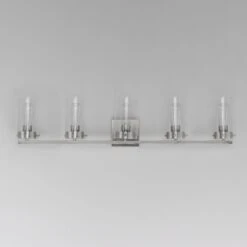 Pinn 39 Inch 5 Light Bath Vanity Light By Maxim Lighting -Light Bulbs Sales Store Maxim Lighting 12405CLSN 01