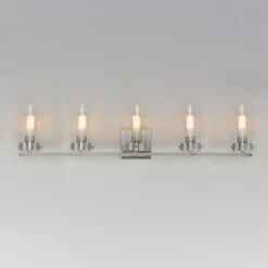 Pinn 39 Inch 5 Light Bath Vanity Light By Maxim Lighting -Light Bulbs Sales Store Maxim Lighting 12405CLSN 02