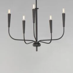Vela 24 Inch 5 Light Chandelier By Maxim Lighting -Light Bulbs Sales Store Maxim Lighting 24815BK 02