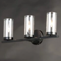 Sentinel 21 Inch 3 Light Bath Vanity Light By Maxim Lighting -Light Bulbs Sales Store Maxim Lighting 25257CLBK 3