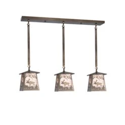 Moose At Dawn 37 Inch 3 Light Linear Suspension Light By Meyda Lighting