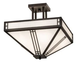 Prairie Loft 8 Inch 4 Light Semi Flush Mount By Meyda Lighting