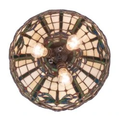 Tiffany Dragonfly 12 Inch 3 Light Semi Flush Mount By Meyda Lighting -Light Bulbs Sales Store Meyda Lighting 260208X10 6