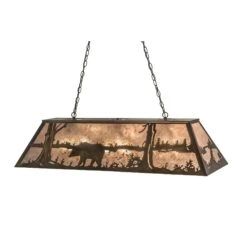 Bear At Lake 60 Inch 9 Light Linear Suspension Light By Meyda Lighting
