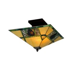 Pinecone Ridge 24 Inch 2 Light Flush Mount By Meyda Lighting