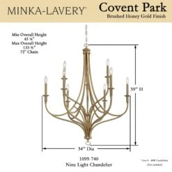 Covent Park 34 Inch 9 Light Chandelier By Minka Lavery -Light Bulbs Sales Store Minka Lavery 1099 740 Dim