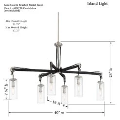 Pullman Junction 40 Inch 6 Light Linear Suspension Light By Minka Lavery 8 Pullman Junction 40 Inch 6 Light Linear Suspension Light By Minka Lavery -Light Bulbs Sales Store Minka Lavery 2896 691 Dim