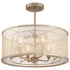 Sara's Jewel 17 Inch 4 Light Semi Flush Mount By Minka Lavery -Light Bulbs Sales Store Minka Lavery 4434 252