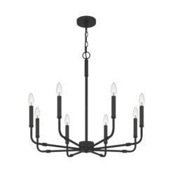 Abner 28 Inch 8 Light Chandelier By Quoizel -Light Bulbs Sales Store Quoizel ABR5028MBK 3