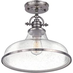 Grant 13 Inch 1 Light Semi Flush Mount By Quoizel -Light Bulbs Sales Store Quoizel GRTS1714BN 3