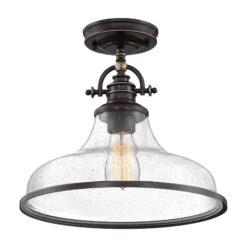 Grant 13 Inch 1 Light Semi Flush Mount By Quoizel -Light Bulbs Sales Store Quoizel GRTS1714PN 3