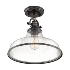 Grant 13 Inch 1 Light Semi Flush Mount By Quoizel -Light Bulbs Sales Store Quoizel GRTS1714PN 4