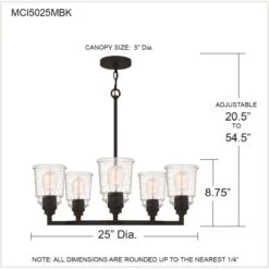 Mcintire 25 Inch 5 Light Chandelier By Quoizel 15 Mcintire 25 Inch 5 Light Chandelier By Quoizel -Light Bulbs Sales Store Quoizel MCI5025MBK DIM