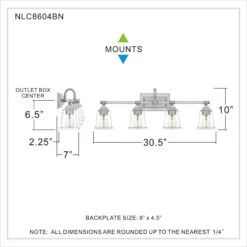 30 Inch 4 Light Bath Vanity Light By Quoizel -Light Bulbs Sales Store Quoizel NLC8604BN 12