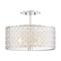 Platinum Collection Verity 15 Inch 3 Light Semi Flush Mount By Quoizel