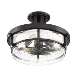Outpost 14 Inch 3 Light Semi Flush Mount By Quoizel -Light Bulbs Sales Store Quoizel QF3515PN 3