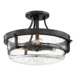 Outpost 14 Inch 3 Light Semi Flush Mount By Quoizel -Light Bulbs Sales Store Quoizel QF3515PN 4