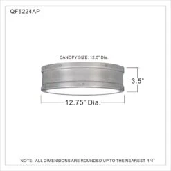 Ahoy 12 Inch 1 Light LED Flush Mount By Quoizel -Light Bulbs Sales Store Quoizel QF5224AP 12