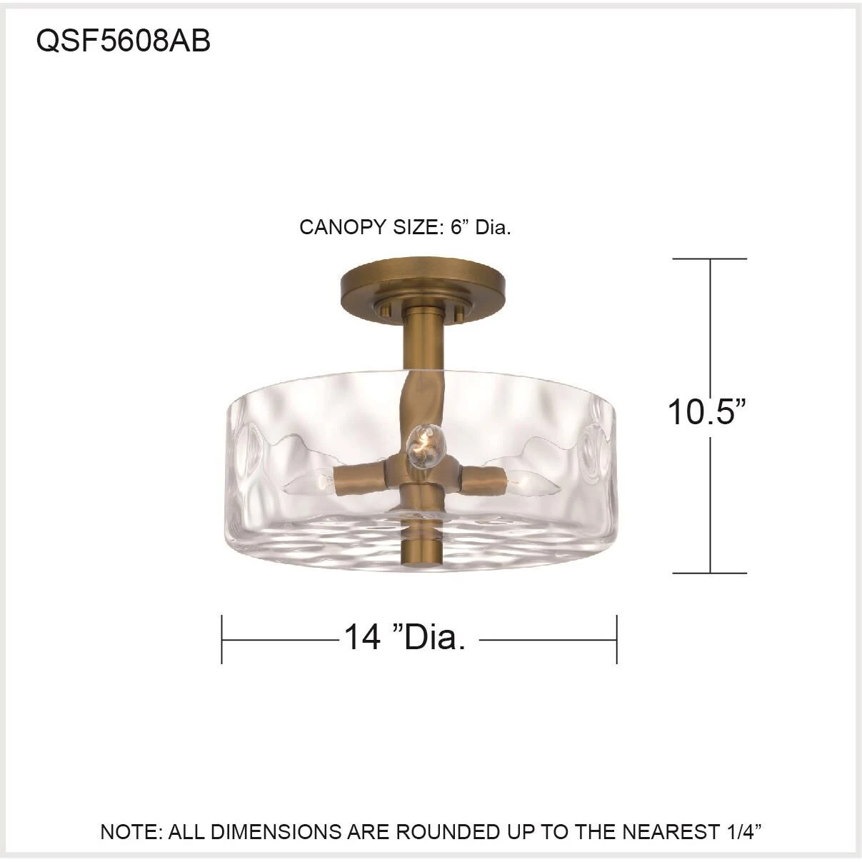 Calpella 14 Inch 3 Light Semi Flush Mount By Quoizel 8 Calpella 14 Inch 3 Light Semi Flush Mount By Quoizel - Image 6