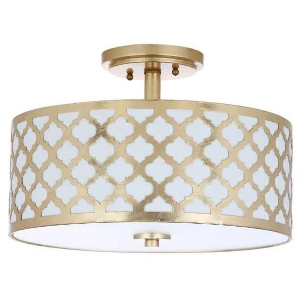Kora Quatrefoil 15 Inch 3 Light Semi Flush Mount By Safavieh 3 Kora Quatrefoil 15 Inch 3 Light Semi Flush Mount By Safavieh