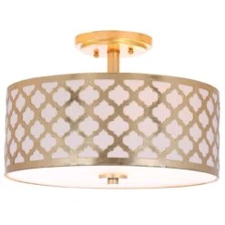 Kora Quatrefoil 15 Inch 3 Light Semi Flush Mount By Safavieh 12 Kora Quatrefoil 15 Inch 3 Light Semi Flush Mount By Safavieh -Light Bulbs Sales Store Safavieh flu4000a on