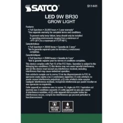 9 Watt 3500K BR30 LED Light Bulb By Satco -Light Bulbs Sales Store Satco S11441 303