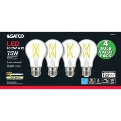 Dimmable 10.5 Watt 3000K A19 LED Light Bulb By Satco -Light Bulbs Sales Store Satco S12437 301