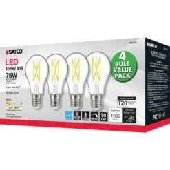 Dimmable 10.5 Watt 3000K A19 LED Light Bulb By Satco -Light Bulbs Sales Store Satco S12437 306